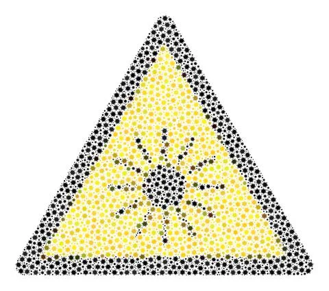 Sun Radiation Warning Composition Icon with Coronavirus Infection Elements Illustrazione stock