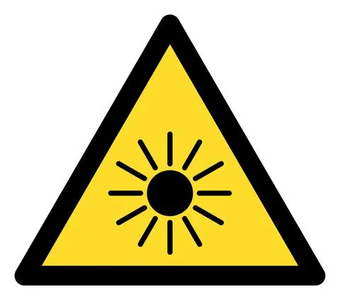 Sun Radiation Warning Flat Icon Symbol Stock Illustration