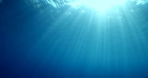 Sun ray and sun beam  underwater  slow ocean scenery for background Stock Footage 211899842