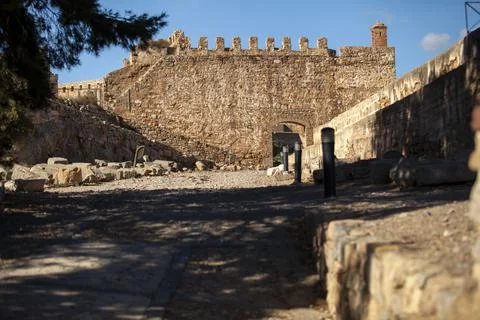 Sun ray castle ruins tree shadow old historic europe Stock Photos