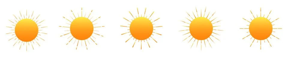 Sun ray circle frame. colored round sun Stock Illustration