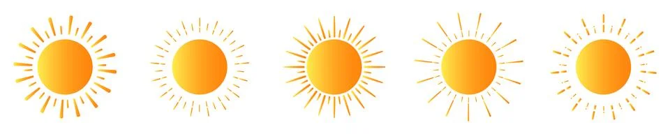 Sun ray circle frame. colored round sun Stock Illustration