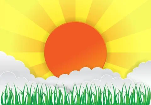 Sun ray with cloud background vector Stock Illustration