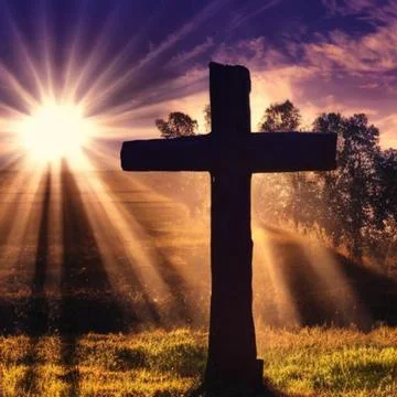 Sun Ray Cross Ilustração Stock