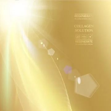 Sun ray shining a the top of image over the golden gradient background. Stock Illustration