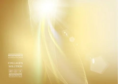 Sun ray shining a the top of image over the golden gradient background. Stock Illustration