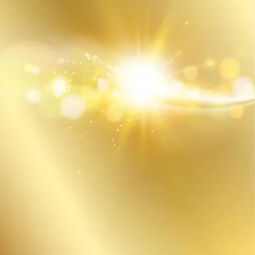Sun ray shining a the top of image over the golden gradient background. Stock Illustration