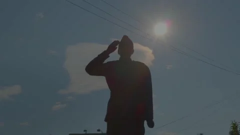 Sun ray statue of subhas chandra bose india 스톡 동영상 222034906