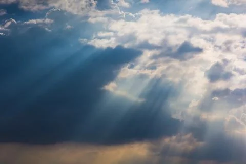 Sun ray through haze on sky Stock Photos