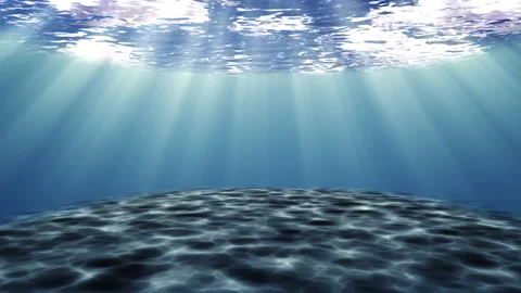 Sun ray underwater slow moving at the bottom. Stock Footage 147577358