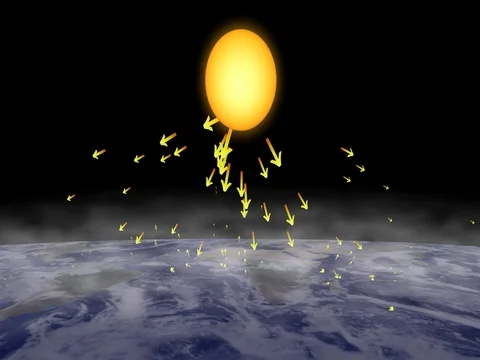 Sun rays absorbed, reflected off Earth, into clouds 스톡 동영상 75656448