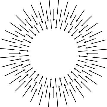 Sun rays, abstract hand drawn, brushes rays sun, circle ray Stock Illustration