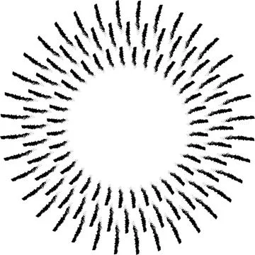 Sun rays , abstract hand drawn brushes rays sun circle ray Stock Illustration