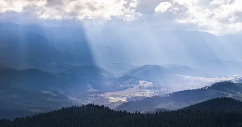 Sun rays after a thunderstorm Stock Footage 170776938