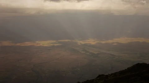 Sun Rays And Clouds off Mt. Meru Stock Footage 42399343