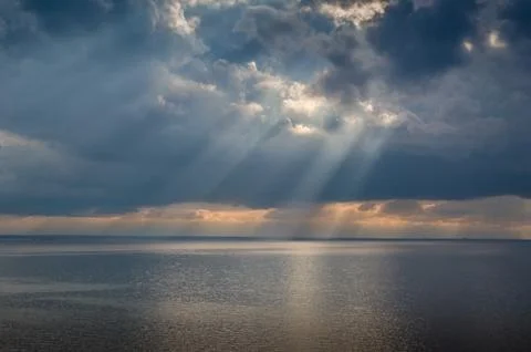 Sun rays and heavy sky 写真素材