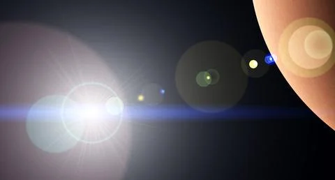 Sun rays and planet in a distant world Stock-Illustration