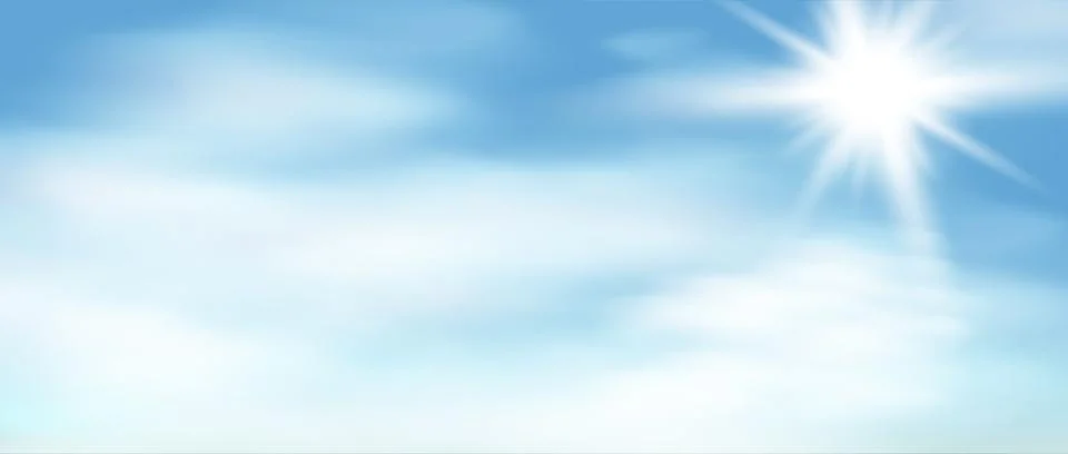 Sun rays on blue sky Stock Illustration