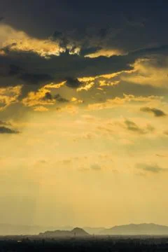Sun rays on blue sky Stock Photos