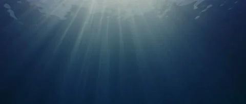 Sun rays in blue water, waves on the water surface, abstract Stock Footage 143536198