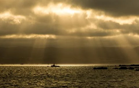 Sun Rays Boat Foto stock