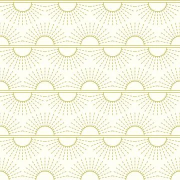 Sun rays boho seamless pattern Stock Illustration