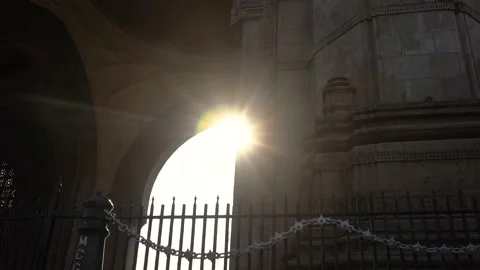 Sun rays break through the side wall Stock Footage 141164244