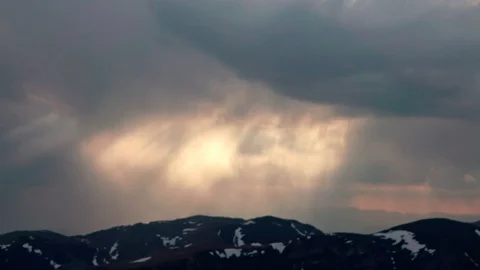 Sun rays breaking through the clouds Stock Footage 89518274