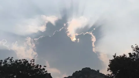 Sun Rays Breaking Through Clouds Stock Footage 327970071