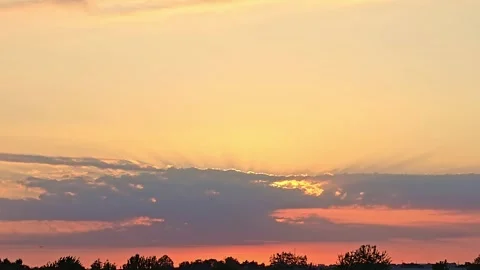 Sun Rays Breaking Through Sunrise Clouds Stock Footage 340601864