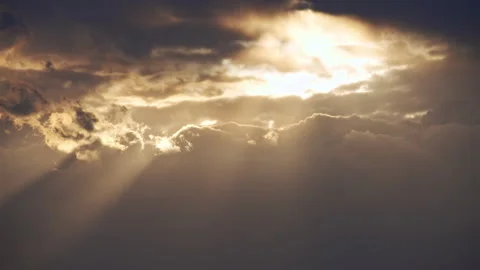 Sun Rays Breaking Through Thick Clouds Stock Footage 316983387