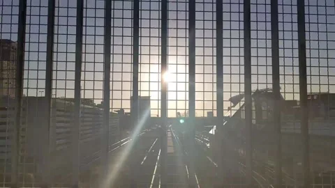 Sun Rays On Bridge Long Stock Footage 144823486