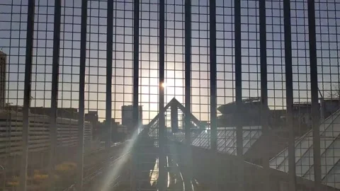 Sun Rays On Bridge Shorter Stock Footage 144823727