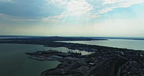 Sun Rays Bursting Through Cloudy Sky On Hot Summer Day In Burgas Black Sea Port Stock Footage 289419906