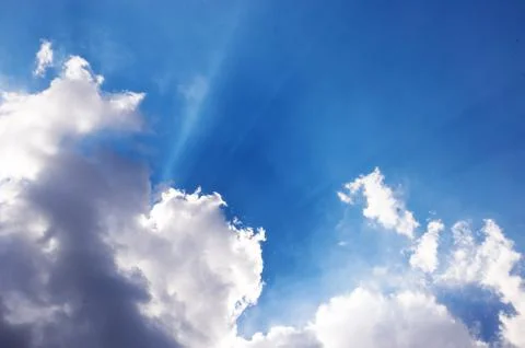 Sun rays. changing weather. Trust in God. Stock Photos