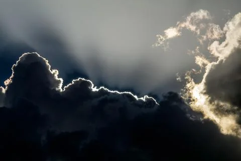 Sun rays in the clouds Foto stock