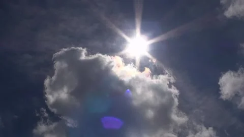 Sun rays clouds sky beautiful peaceful relaxing UFO UAP Stock Footage 318225727