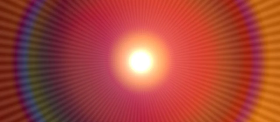 Sun rays colorful gradient blurred abstract background smooth colors red oran Stock Illustration