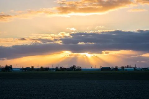 Sun rays coming from one point Stock Photos