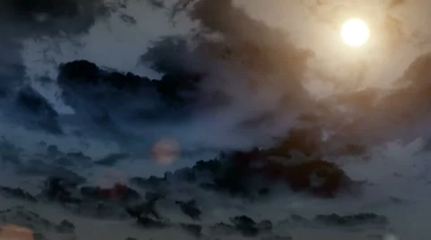 Sun rays dark cloud Stock Footage 7768488
