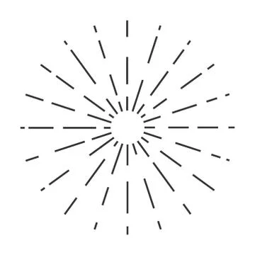 Sun rays drawn symbol Stock Illustration