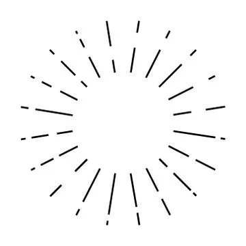 Sun rays drawn symbol Stock Illustration