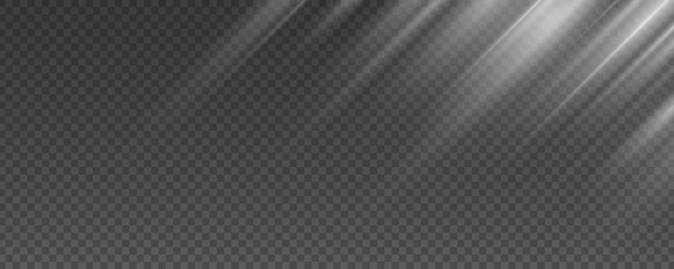 Sun rays effect isolated on a dark transparent background 스톡 일러스트