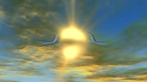 Sun rays emitting from hands nature background Video stock 253791043