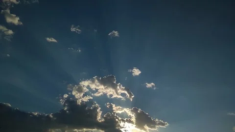 Sun Rays Getting Through Rainy Clouds Video stock 93155847