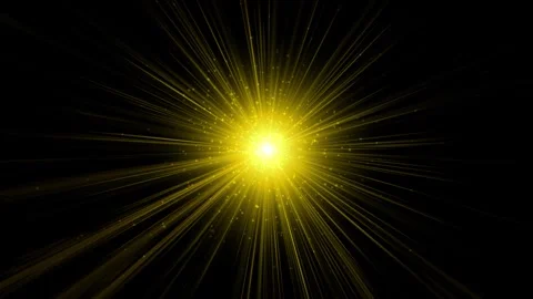 Sun rays with glowing star particles animation on a dark background. 库存影片 336351422