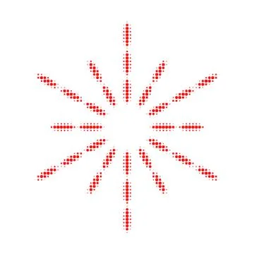 Sun Rays Halftone Dotted Icon Stock Illustration
