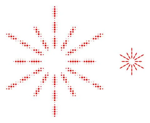 Sun Rays Halftone Dotted Icon Stock Illustration