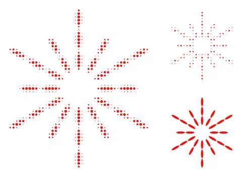 Sun Rays Halftone Dotted Icon Stock Illustration