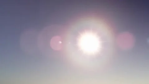 Sun Rays with Lens Flare and Halo Bright Sunlight Refracting by Ice Crystals Stock-Footage 328903494